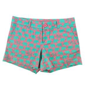 Tracy Negoshian Coral Green Elephant Shorts Size 6